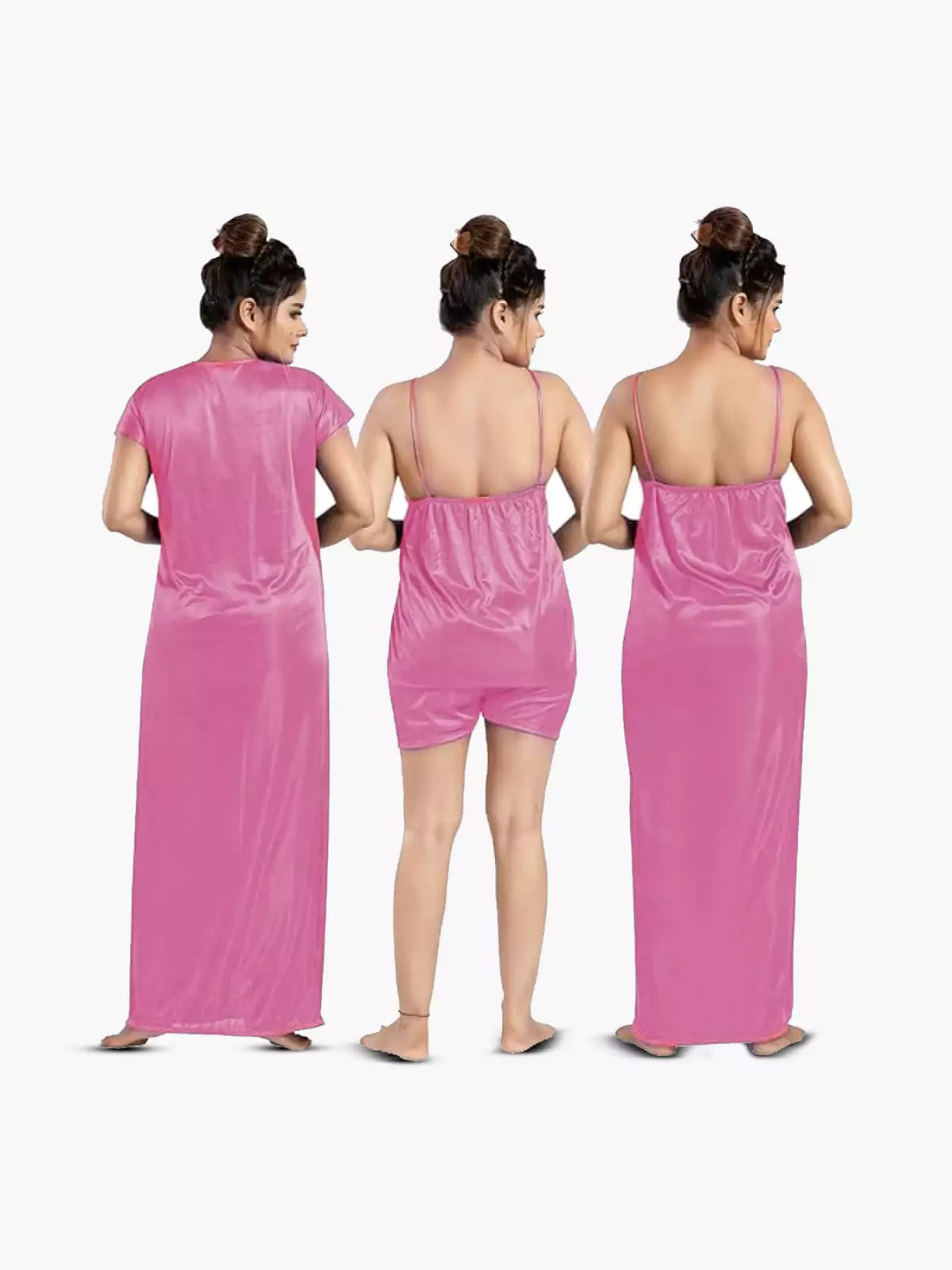 6 pcs Premium Nightwear Set - Bright pink