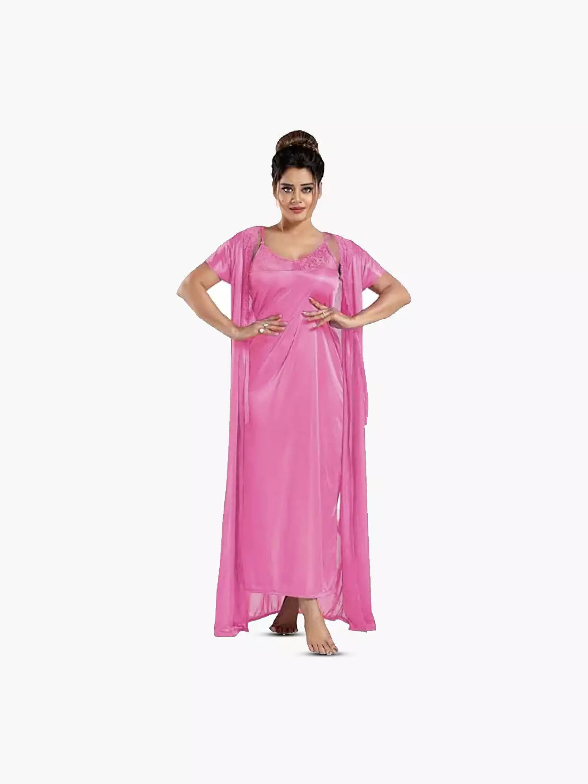 6 pcs Premium Nightwear Set - Bright pink