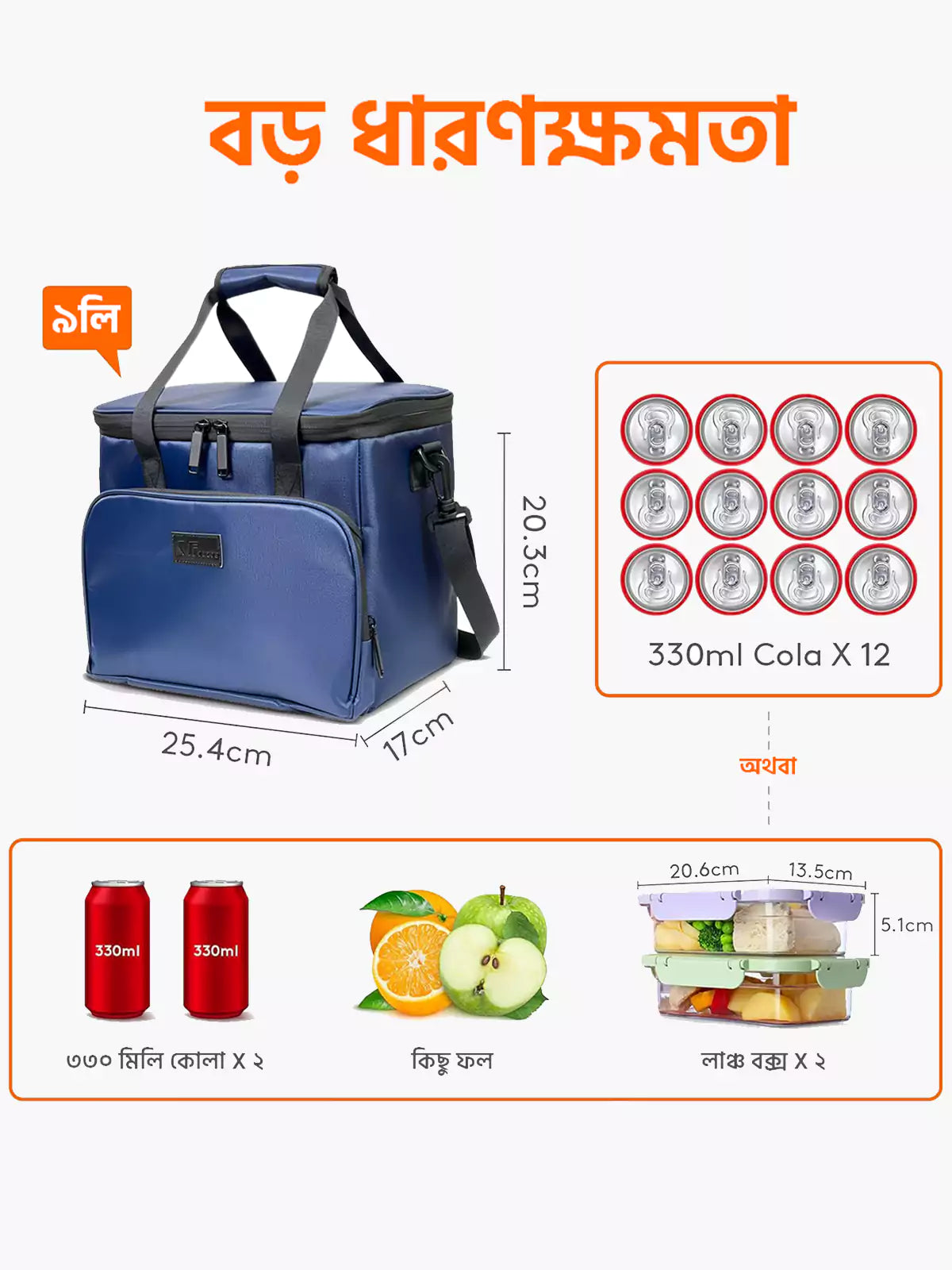 Bagger Premium Insulated Lunch Bag - Blue