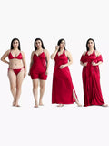 6 pcs Premium Nightwear Set - Maroon