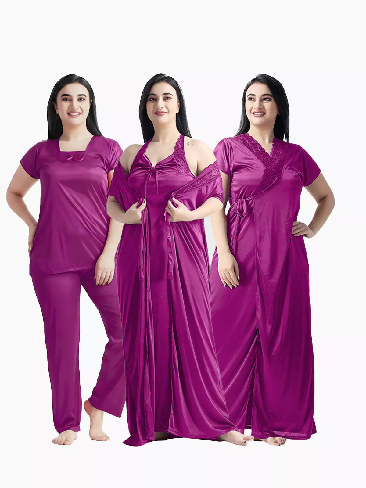 4-Part Magenta Premium Nightwear Combo