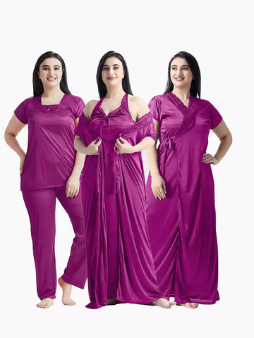 4-Part Magenta Premium Nightwear Combo