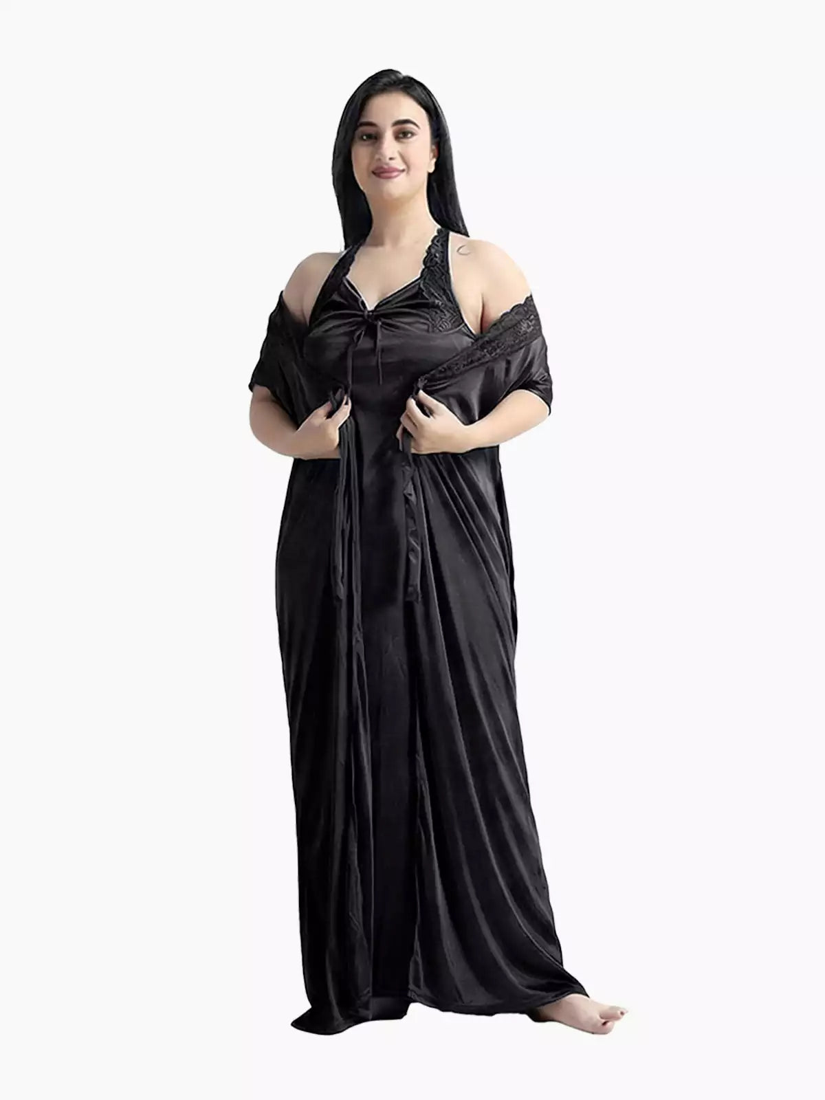 4-Part Black Premium Nightwear Combo