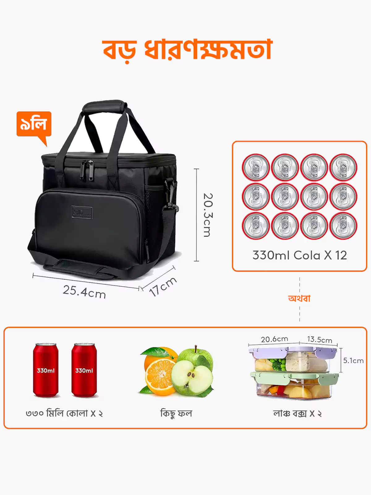 Bagger Premium Insulated Lunch Bag - Black
