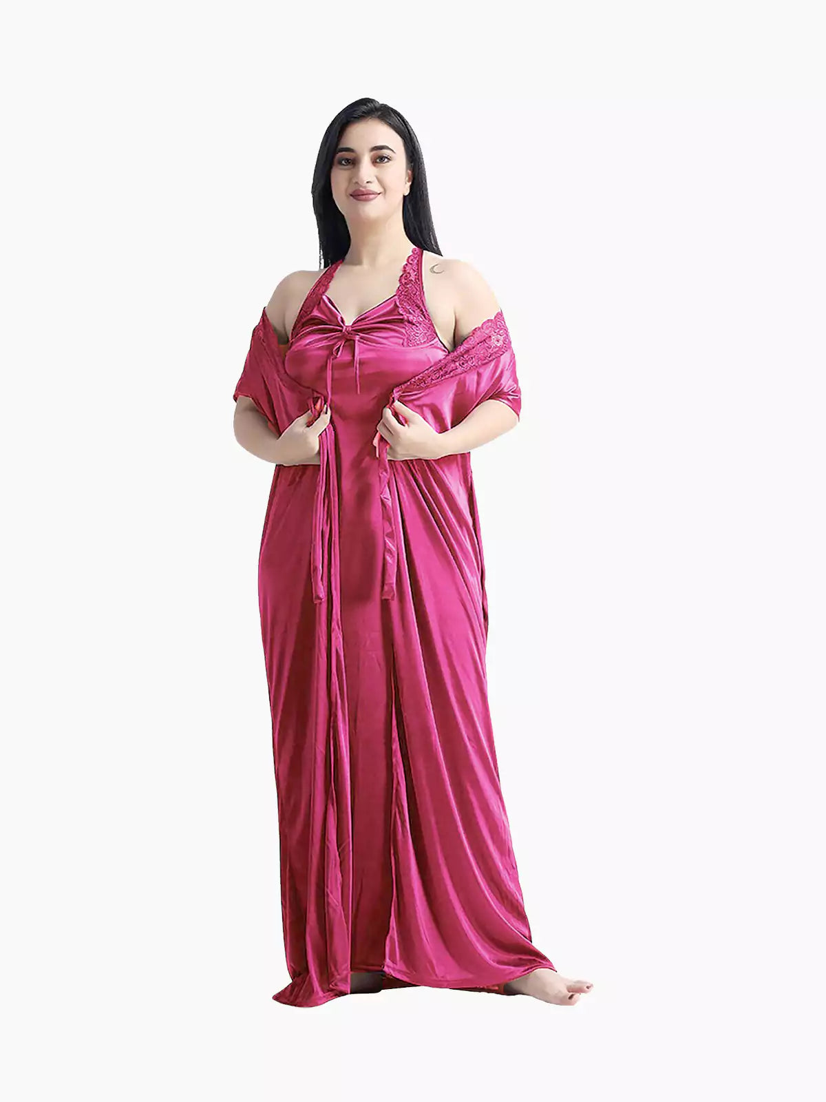 4-Part Dark Pink Premium Nightwear Combo