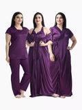 4-Part Purple Premium Nightwear Combo